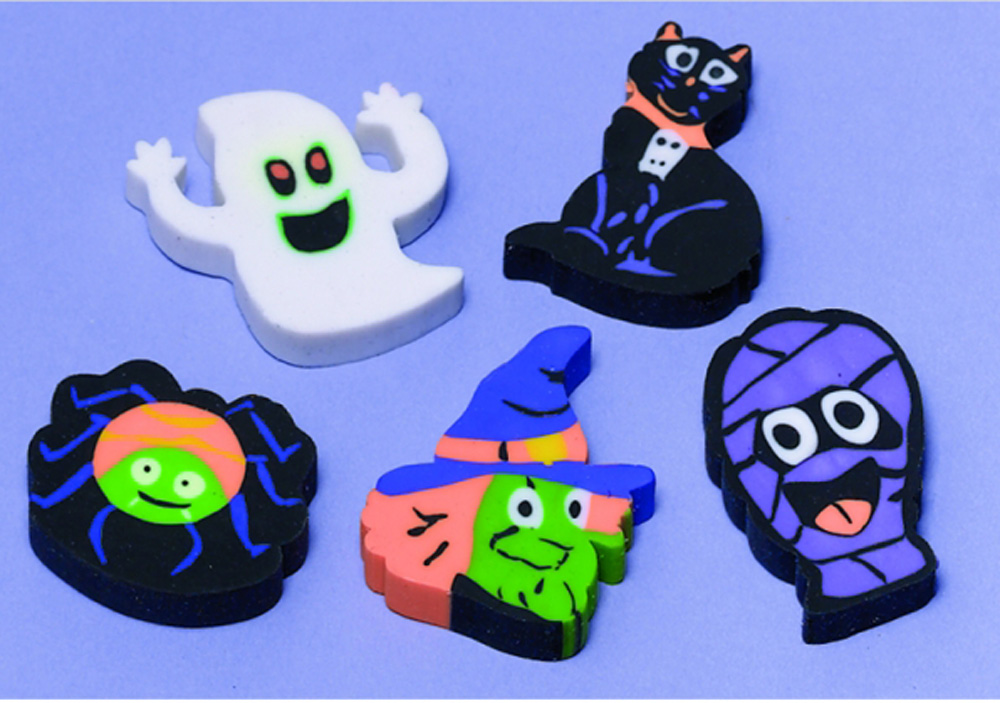 NEW 12 HALLOWEEN Erasers Favours loot fillers trick or treat gifts